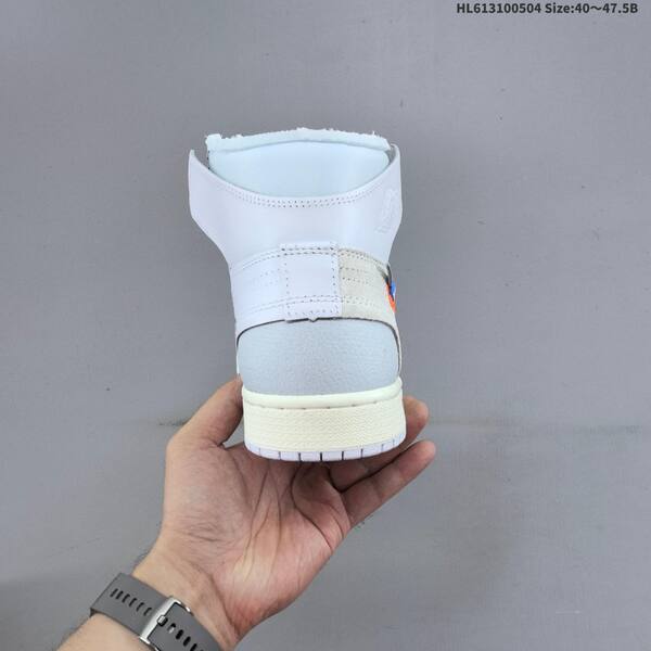 Jordan Air Jordan 1 High OG x Off-White white/light blue/cream with orange and blue accents 40~47.5 lifestyle