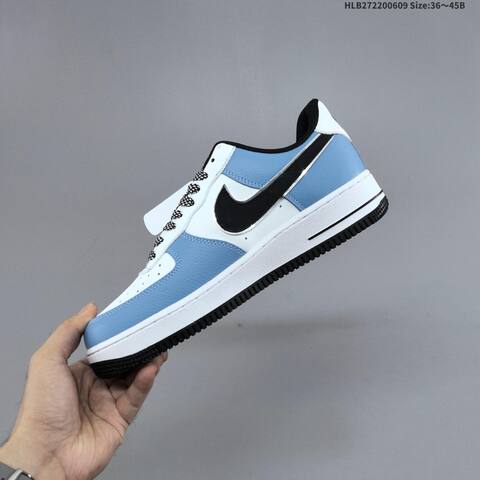 Nike Air Force 1 07 LV8 Stussy White University Blue Black Silver EU 36-45 Sneaker - Unisex (BS-59930)