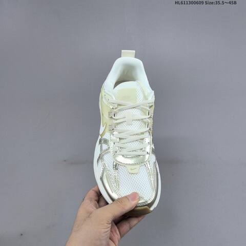 Nike V2K Run White Light Gold Beige EU 35 5-45 Running Shoe - Unisex (BS-59934)