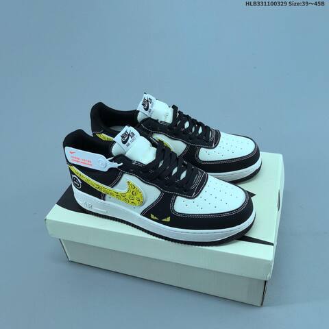 Nike Air Force 1 07 Black White Yellow Red Gold EU 36 45 Sneaker EU 36-45 - Unisex (BS-61040)