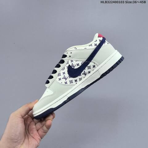 Nike SB Dunk Low Off White Navy Red Black EU 36-45 Skate Shoe - Unisex (BS-62258)