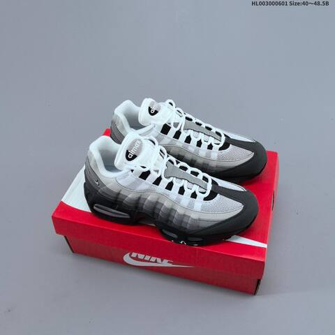 Nike Air Max 95 White Light Grey Dark Grey Black EU 40-48 5 Running Shoe - Men's (BS-60023)