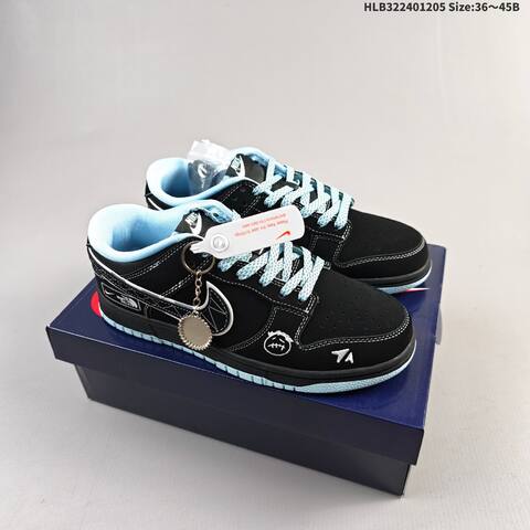 Nike SB Dunk Low Retro DIY Black Light Blue White EU 36-45 Skate Shoe - Unisex (BS-62811)