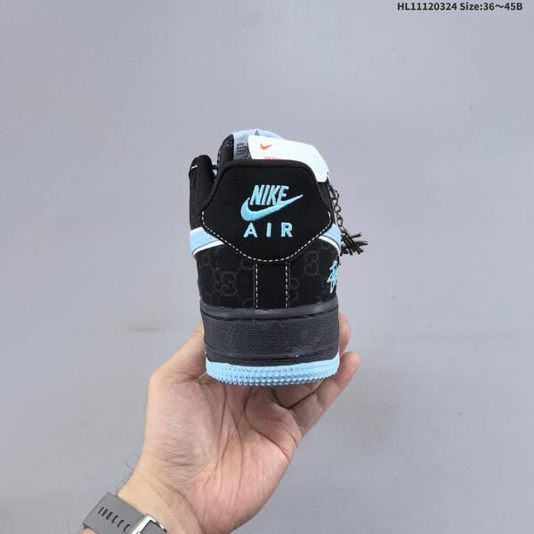 Nike Air Force 1 07 black light blue white EU 36-45 sneaker