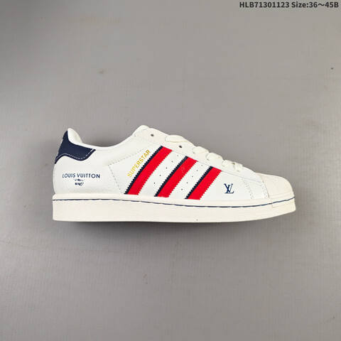 Adidas Superstar DIY Off White Red Navy Blue EU 36-45 Skate Shoe - Unisex (BS-65516)