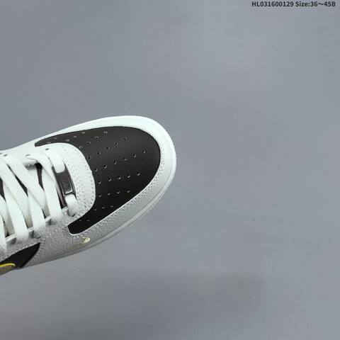 Nike Air Force 1 07 White Dark Brown Gold Yellow EU 36-45 Sneaker - Unisex (BS-61666)