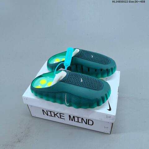 Nike Mind 001 Dark Green Teal Silver Yellow EU 36-45 Slides - Unisex (BS-60214)