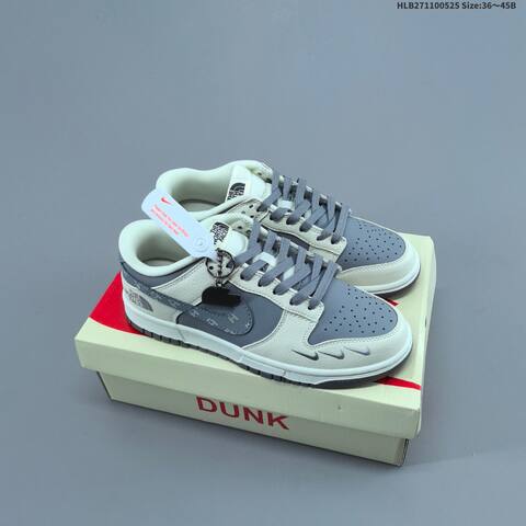 Nike Dunk Low Custom Black Beige Grey White Gum EU 36-45 Skate Shoe - Unisex (BS-60136)