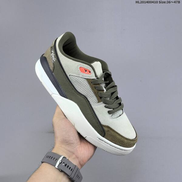 Jordan Who Decides War x Jordan Flight Court HF3255-301 Olive/Light Grey/Black/White with Infrared accents EU 36-47 casual
