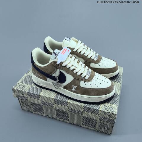 Nike Air Force 1 Low Off White Brown Navy EU 36-45 Sneaker - Unisex (BS-62468)