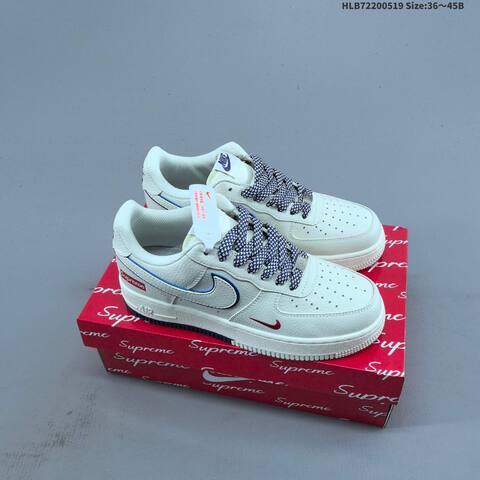 Nike Air Force 1 07 Low Supreme Off White Navy Blue Red EU 36-45 Sneaker - Unisex (BS-60254)