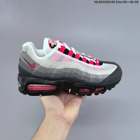 Nike Air Max 95 White Grey Black Red EU 40-48 5 Running Shoe - Men's (BS-62202)