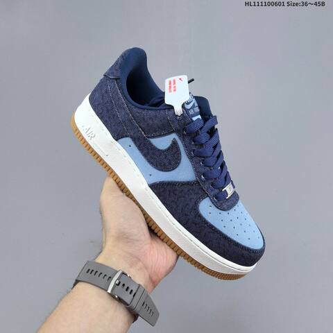 Nike Air Force 1 07 White Light Grey Black Navy Blue Gum Brown EU 36-45 Sneaker - Unisex (BS-60022)
