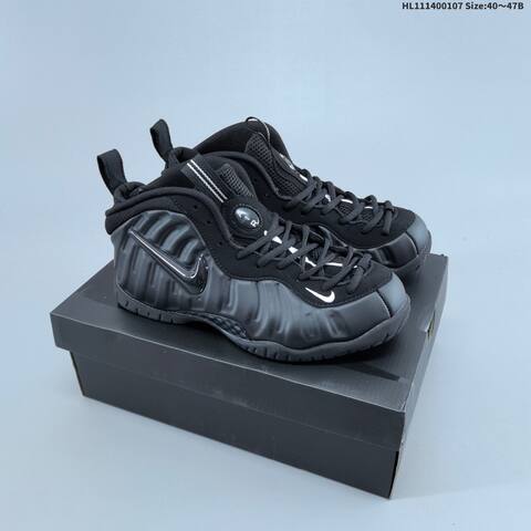 Nike Air Foamposite One Black White Blue EU 40-47 Basketball Shoe - Men's (BS-62166)