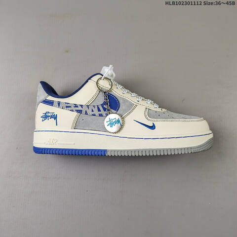 Nike Air Force 1 07 LV8 Off White Blue Grey EU 36-45 Sneaker - Unisex (BS-63848)