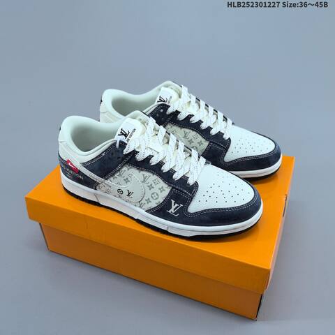 Nike Dunk SB Low Louis Vuitton Off White Dark Navy Grey EU 36-45 Skate Shoe - Unisex (BS-62383)