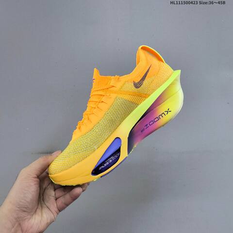 Nike Air Zoom Alphafly Next 3 Prototype Orange Yellow Neon Green Purple EU 36-45 Running Shoe - Unisex (BS-60571)