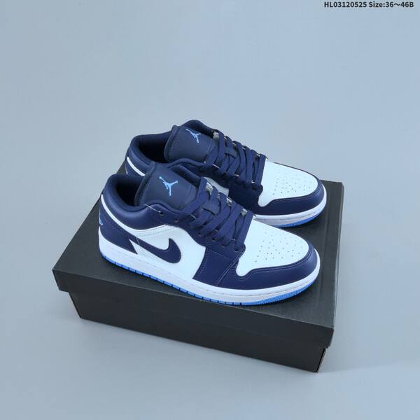 Jordan Air Jordan 1 Low multiple colorways shown: white/navy, white/grey, navy/white, red/white/black EU 36-46 basketball