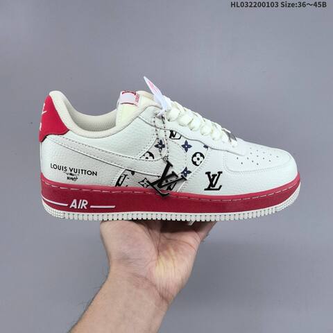 Nike Air Force 1 Low 07 Off White Red Black Navy EU 36-45 Sneaker - Unisex (BS-62254)