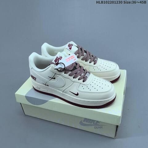 Nike Air Force 1 07 LV8 Off White Brown Red EU 36-45 Sneaker - Unisex (BS-62325)