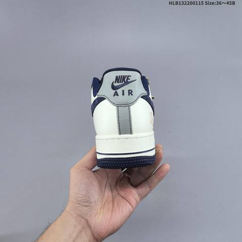 Nike Air Force 1 07 LV8 White Navy Blue Silver Gold EU 36-45 Sneaker - Unisex (BS-61979)