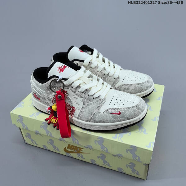 Nike Air Jordan 1 Low white/black/red with monogram print EU 36-45 lifestyle