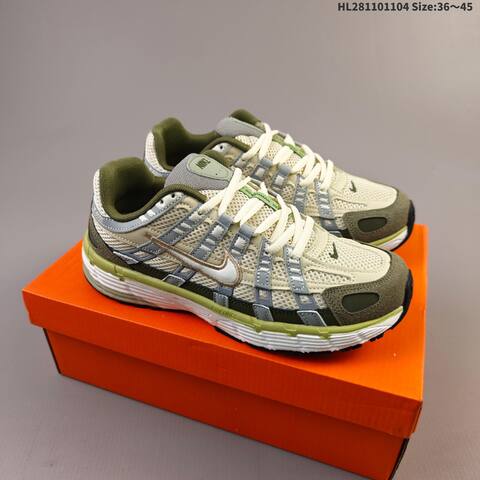 Nike P-6000 Beige Olive Green Grey White EU 36-45 Running Shoe - Unisex (BS-63886)