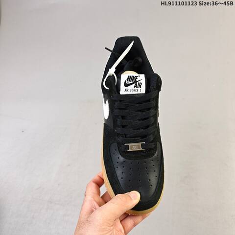 Nike Air Force 1 07 Black White Gum Brown EU 36-45 Sneaker - Unisex (BS-63199)