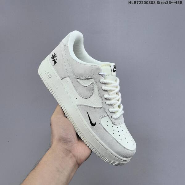 Nike Air Force 1 07 LV8 Stussy off white light grey black EU 36-45 sneaker