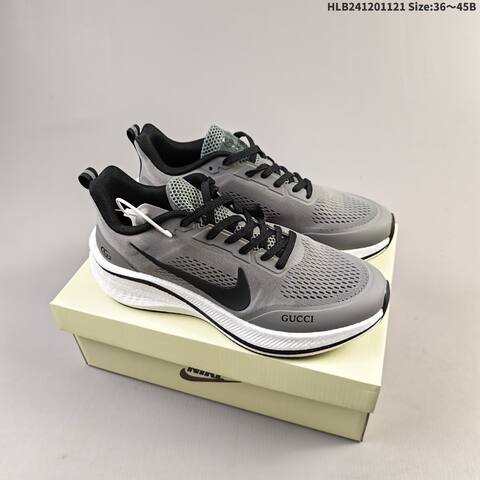 Nike DIY ZOOM AIR LJ7701-002 Grey Black White EU 36-45 Running Shoe - Unisex (BS-63347)
