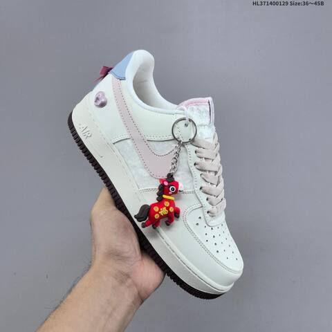 Nike Air Force 1 Low Off White Light Pink Light Blue Dark Brown EU 36-45 Sneaker - Unisex (BS-61669)