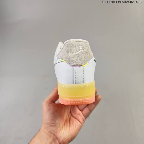 Nike Air Force 1 07 white pink yellow iridescent EU 36-40 sneaker