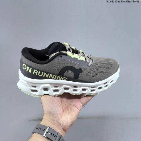 On Cloudmonster 3 Hyper Grey Black Lime White EU 36-45 Running Shoe Running Sneakers - Unisex BS-69541