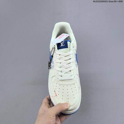 Nike Air Force 1 07 LV8 BK1916-009 Off White Royal Blue EU 36-45 Sneaker - Unisex (BS-61594)