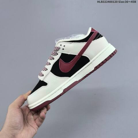 Nike Dunk Low Retro DIY Sail Black Burgundy White EU 36-45 Skate Shoe - Unisex (BS-61868)