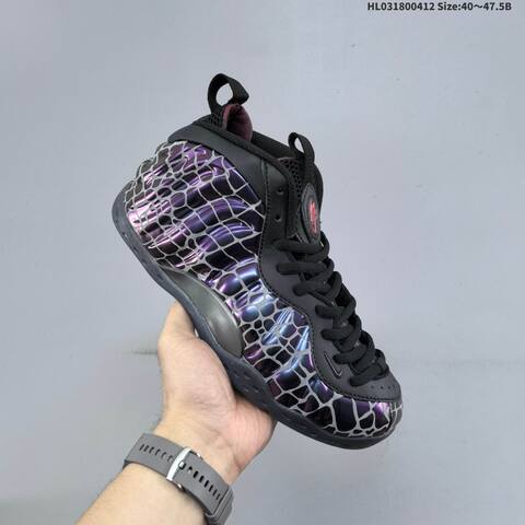 Nike Air Foamposite One Black Purple Silver White EU 40-47 5 Basketball Shoe - Men's (BS-60786)