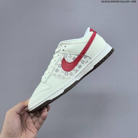 Nike SB Dunk Low Retro DIY Hello Kitty Louis Vuitton Beige Red White Grey Brown EU 36-45 Skate Shoe - Unisex (BS-61408)
