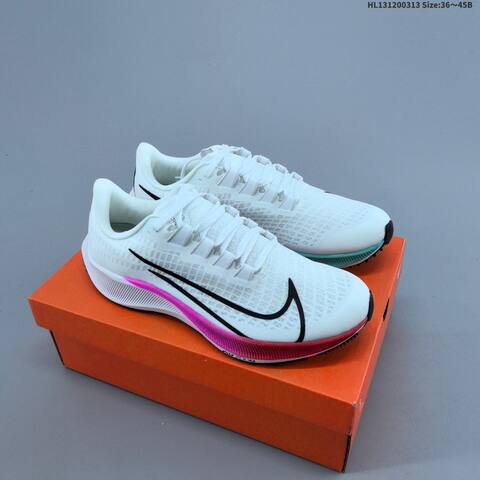 Nike Air Zoom Pegasus 37 White Black Pink Red EU 36-45 Running Shoe - Unisex (BS-61334)