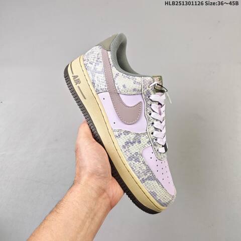 Nike Air Force 1 Low White Grey Blue Purple Beige EU 36-45 Sneaker - Unisex (BS-63038)