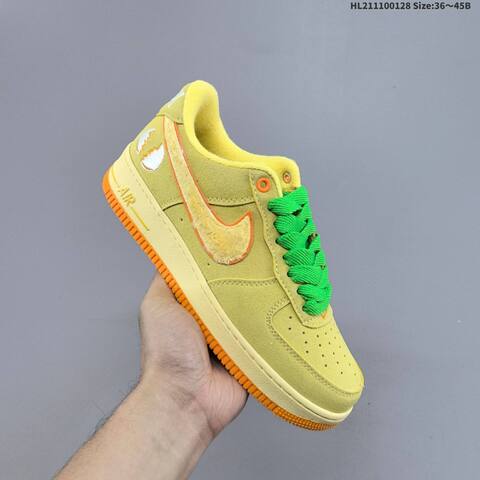 Nike Air Force 1 Low Light Yellow Bright Green Orange Pale Yellow EU 36-45 Sneaker - Unisex (BS-61705)
