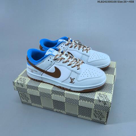 Nike Dunk Low White Brown Blue EU 36-45 Skate Shoe - Unisex (BS-62131)