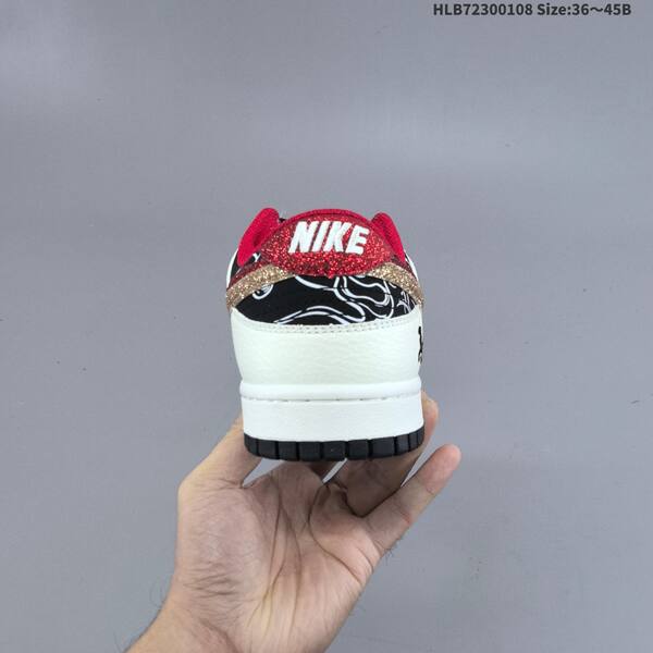 Nike Dunk Low white black red gold EU 36-45 skate shoe