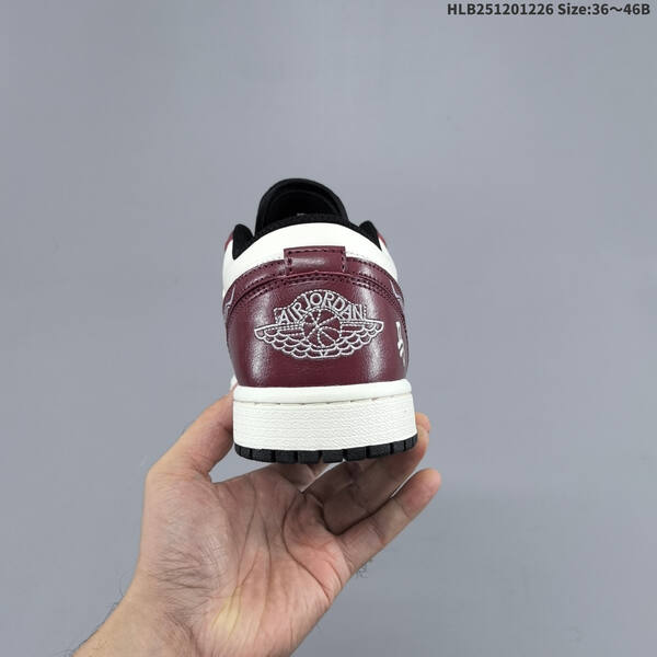 Nike Air Jordan 1 Low white/burgundy red/black 36~46 lifestyle
