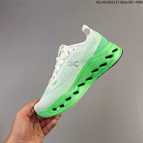 On Cloudsurfer Max White Bright Green 36-45 Running Shoe Running Sneakers - Unisex (BS-69808)