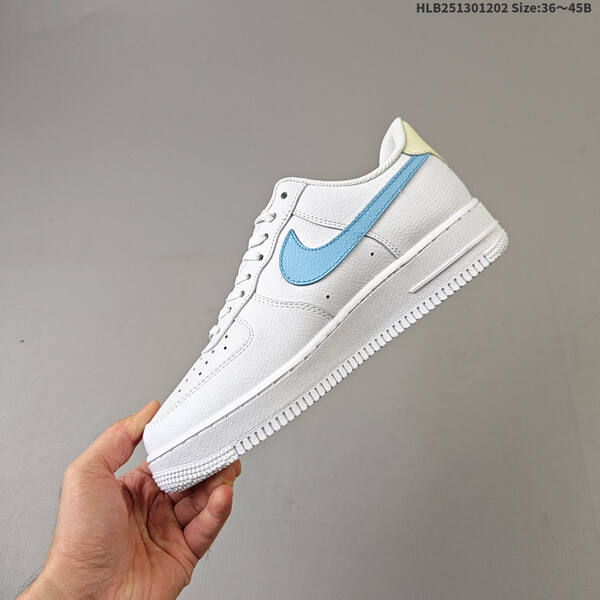 Nike Air Force 1 07 white light blue gold EU 36-45 skate shoe
