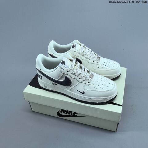 Nike Air Force 1 07 LV8 Off White Dark Grey Black EU 36-45 Sneaker - Unisex (BS-61078)