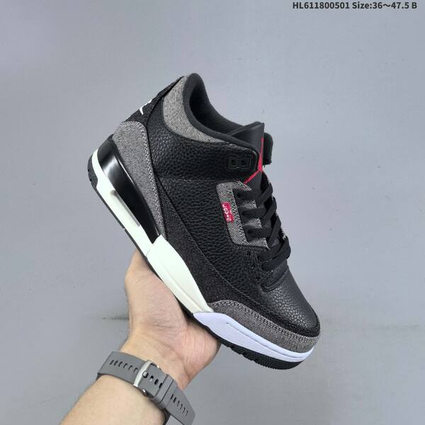 Jordan Air Jordan 3 Retro Black/Grey/White/Red 36-47.5 basketball
