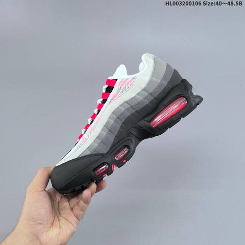 Nike Air Max 95 White Grey Black Red EU 40-48 5 Running Shoe - Men's (BS-62202)