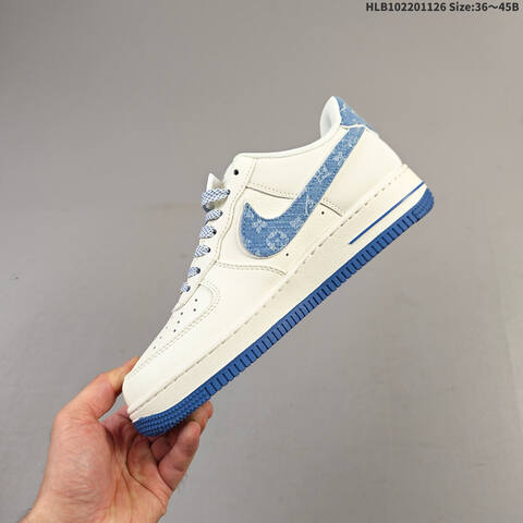 Nike Air Force 1 07 LV8 White Blue EU 36-45 Skate Shoe - Unisex (BS-63052)