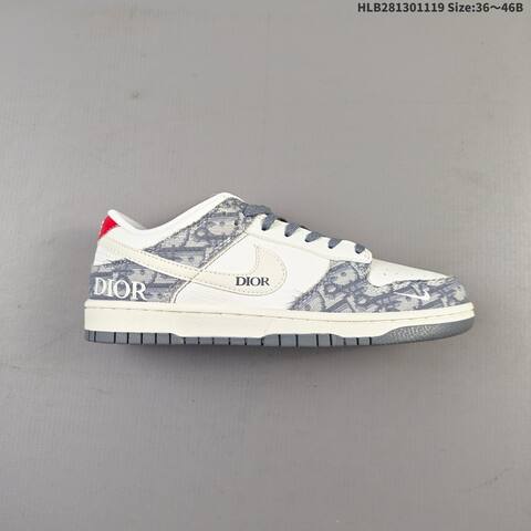 Nike Dunk Low Off White Grey Red EU 36-46 Skate Shoe - Unisex (BS-63433)